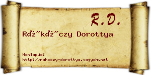 Rákóczy Dorottya névjegykártya